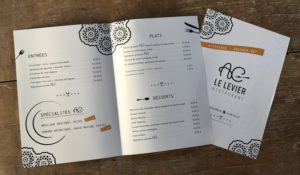 Menu restaurant - BENELELA Studio graphique Pont-l'Abbé, Loctudy