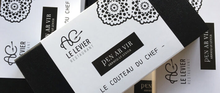Packaging – Restaurant AC LE LEVIER Habillage boîte couteau Restaurant AC LE LEVIER