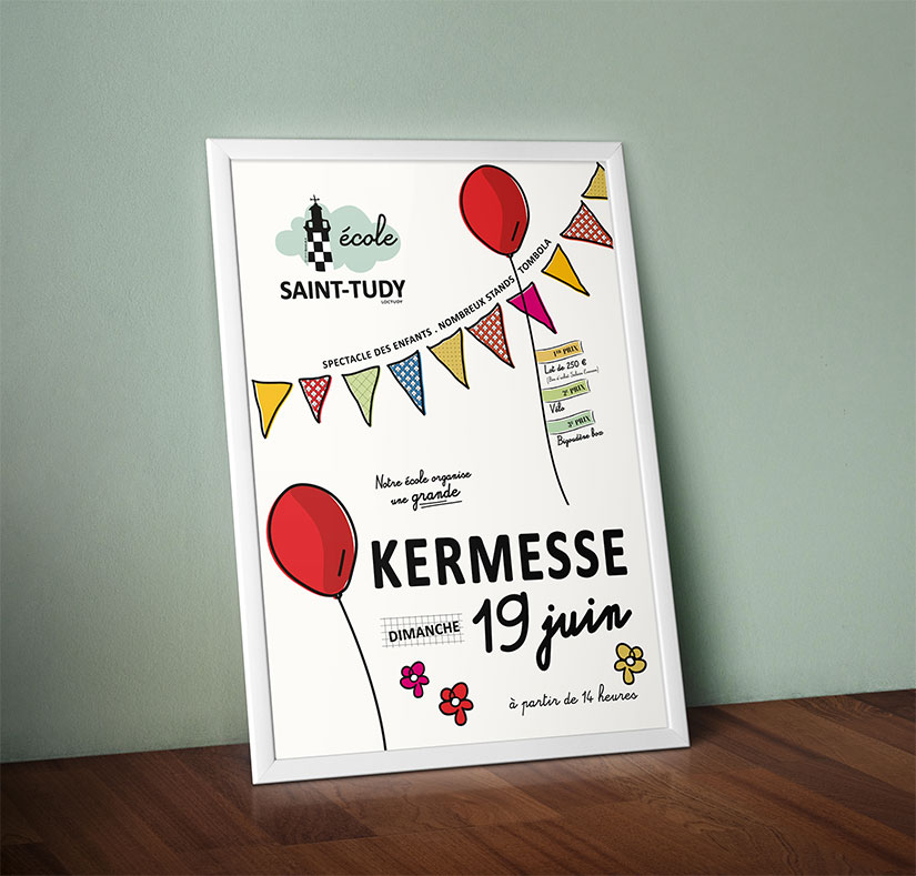 Affiche kermesse - Réalisation Graphiste Loctudy : BENELELA Studio graphique Finistère sud, Pays bigouden