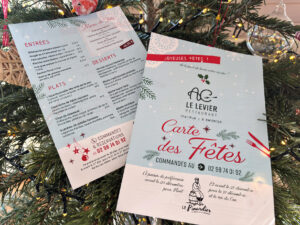 Flyers Restaurant Le Levier _ Le Pinardier Loctudy _ Menu des fêtes 2025 2026