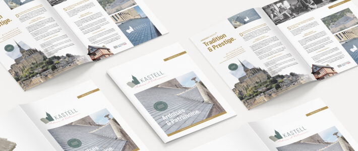 Plaquette commerciale Kastell Support de communication pour la promotion des ardoises KASTELL
