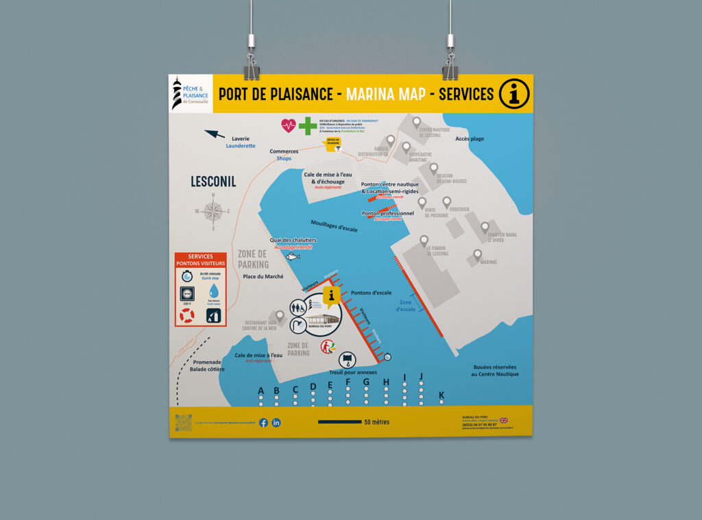 Plan du port de Lesconil pour le compte du Syndicat mixte des ports de pêche-plaisance de Cornouaille